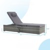 VisioGear Patio 2-Piece Pool Chairs Tanning Lounges with Storage, Beach Recliners with Adjustable Backrest, Gray, 77"*25"*14.8" - 2 of 4