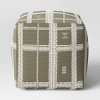 Stitched Plaid Outdoor Patio Pouf Green - Threshold™ - 3 of 4