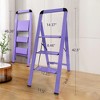 Fortune Candy 42.5" Aluminum 3-Step Folding Ladder - Lightweight, Anti-Slip & Portable - for Home, Kitchen, Garage - 2 of 4
