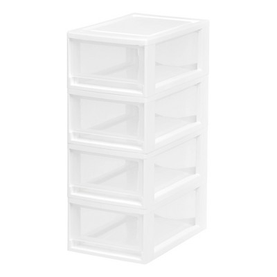 Photo 1 of IRIS 4pk Small Stacking Drawer White