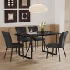 NicBex Dining Table Set for 4 Kitchen Table Modern Black Marble Pattern MDF Dining Set with 4 PU Chairs - 2 of 4