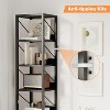Jojoka Narrow Bookshelf 6 Tier Tall Bookcase Skinny Storage Rack Rustic Shelf Metal Frame Small Freestanding Bookshelves - 4 of 4