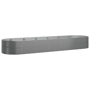 vidaXL Garden Raised Bed, Sturdy Powder-Coated Steel Planter Box, Spacious Design, Ideal for DIY Gardening, Gray - 1 of 4