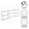 Breighton Home 32.5" Xtra Storage 3 Tier Wide Folding Metal Shelves with Set of 3 Deluxe Extension Shelves in White - 4 of 4