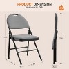 Metal Foldable Chair with Cushion and Non-Slip Feet Pads, Linen Party Chairs for Indoors and Outdoors, Meeting Room - 3 of 4