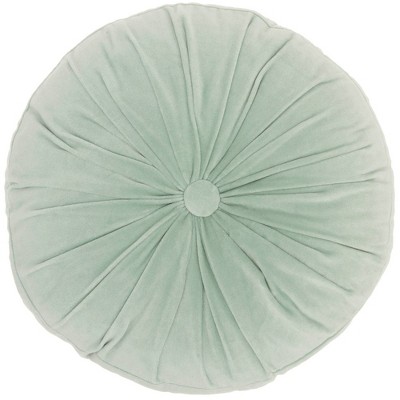 16 Ruched Velvet Round Throw Pillow Green Mina Victory Luxury Indoor Decor Zipper Closure Target