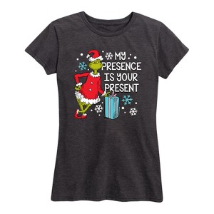 Women's - Dr. Seuss - The Grinch My Presence Is Your Present Short Sleeve Graphic T-Shirt - 1 of 4