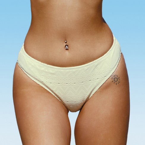 Women's Jacquard Tie Front Mid Waist Bikini Set - Cupshe : Target
