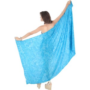 LA LEELA Women's Beach Bathing suit Wrap Bikini Swimwear Cover up Summer Wraps Swimsuit Sarong Skirts for Women One Size Blue, Abstract - 1 of 4