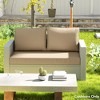 Outsunny 2 Seater Patio Furniture Cushions, 5 in Outdoor Loveseat Cushions with Removable Cover, Replacement Cushions for Outdoor Furniture - 3 of 4
