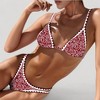 Anna-Kaci Women's Scroll Print Bikini Set Triangle Top High Cut Bottom Contrast Trim Swimsuit - 3 of 4