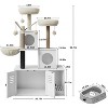 COZONY Modern 2-in-1 Litter Box Enclosure with Cat Tree Tower and Condo - 2 of 4