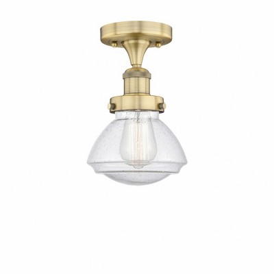 Olean - 1 Light Semi-Flush Mount In Art Deco Style-8.25 Inches Tall and 6.5 Inches Wide
