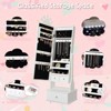 Kids Jewelry Armoire Cabinet With Full-Length Mirror, 46" Freestanding Jewelry Organizer With Storage Drawers, Kids Vanity Dress Up Jewelry Cabinet - 4 of 4