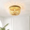 Alodia 3 Light 15" Flush Mount - FLU4098 - Brass/Natural - Safavieh - 4 of 4