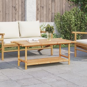 vidaXL Coffee Table 43.3"x21.7"x17.7" Bamboo - 1 of 4