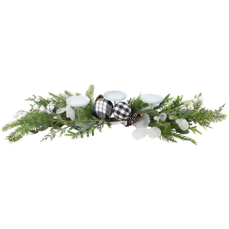 Northlight Mixed Foliage and Pinecone Christmas Pillar Candle Holder - 29", 4 of 8