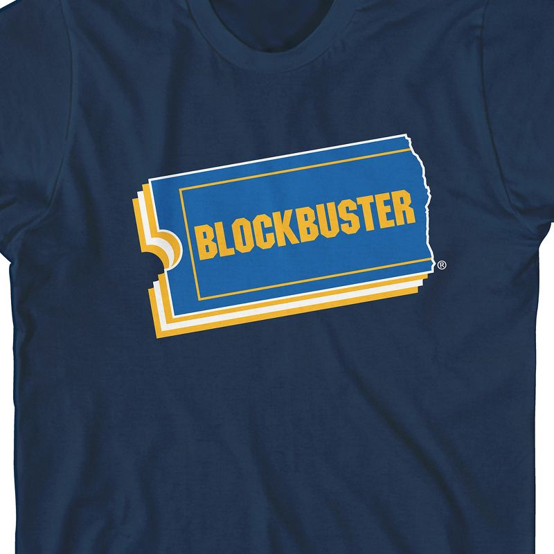 Blockbuster Ticket Stack Junior's Navy Blue Short Sleeve Tee Shirt, 2 of 4