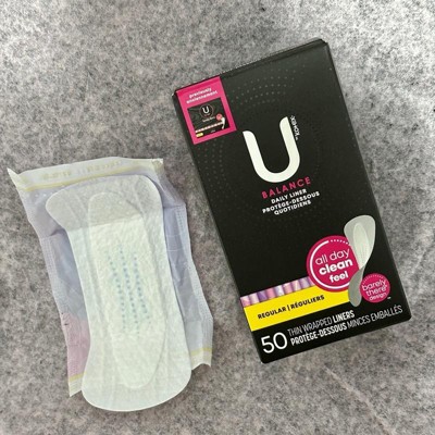 U by Kotex Balance Daily Wrapped Panty Liners, Light Absorbency, Regular  Length, 100 Count (Packaging May Vary)