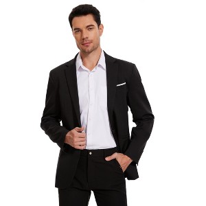 Mens Casual Sport Coat Blazer Lightweight One Button Suit Jackets,Black,L :  Target