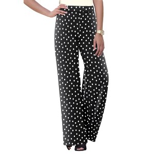 Jessica London Women's Plus Size Everyday Stretch Knit Wide Leg Pant - 1 of 4