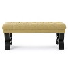 Hilton Ottoman Upholstered Ottoman Bench Footstool with Button Tufting & Diamond Stitching, Yellow-Merax - 4 of 4