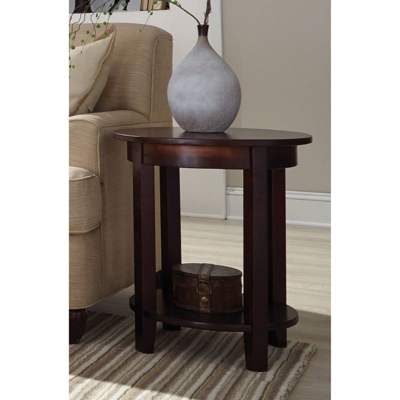 Round Accent Table Hardwood Espresso - Alaterre Furniture, 3 of 7