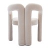 Grungis Velvet Accent Chair with Elephant Feet,Arm Chair Curved Circular Backrest,Upholstered Accent Chair for Living Room,Beige,Set of 2 - 4 of 4