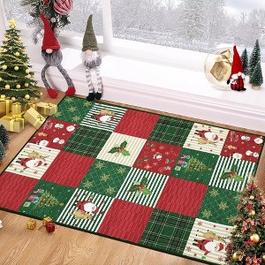 Christmas Washable Area Rug Holiday Decor Non-Slip Non Shedding Rugs - 1 of 4