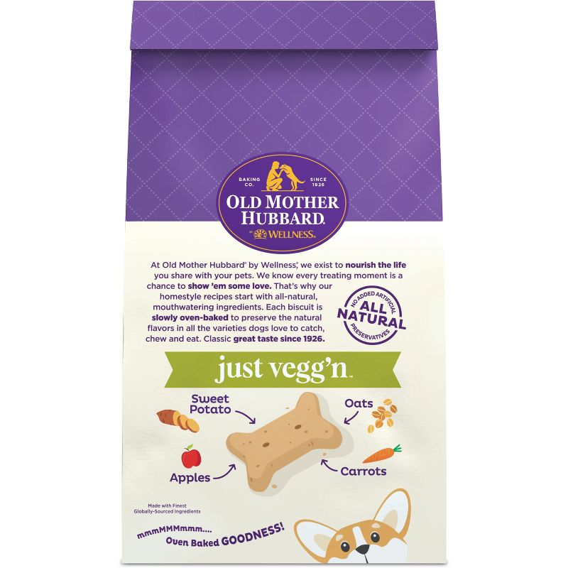 Old Mother Hubbard by Wellness  Classic Crunchy Just Vegg&#39;N Biscuits Mini Oven Baked with Carrots, Sweet Potato and Apple Dog Treats - 20oz, 3 of 8