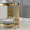 NicBex Stylish Double-Layer Metal Coffee Table with Tempered Glass Tabletop,Round End Table,Living Room Furniture - 4 of 4