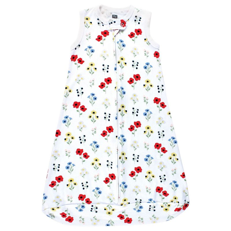 Hudson Baby Infant Girl Interlock Cotton Sleeveless Sleeping Bag, Wildflower, 4 of 6