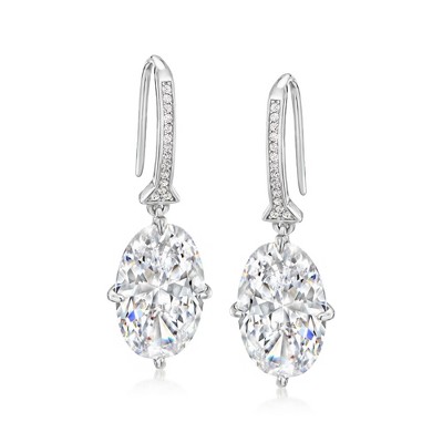 Ross-Simons 12.10 ct. t.w. CZ Drop Earrings in Sterling Silver