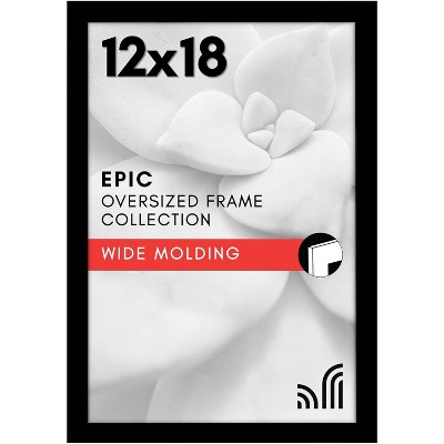 Americanflat 12x18 Poster Frame with Polished Plexiglass - Epic Collection - Gallery Wall Frames with Engineered Wood - Black