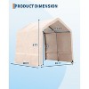 10x10FT Carport with 2 Roll-Up Doors & Vents, 240G Heavy-Duty Waterproof PE Tarp, UV-Resistant Storage Sheds for Motorcycle, Firewood & Tools - 2 of 4