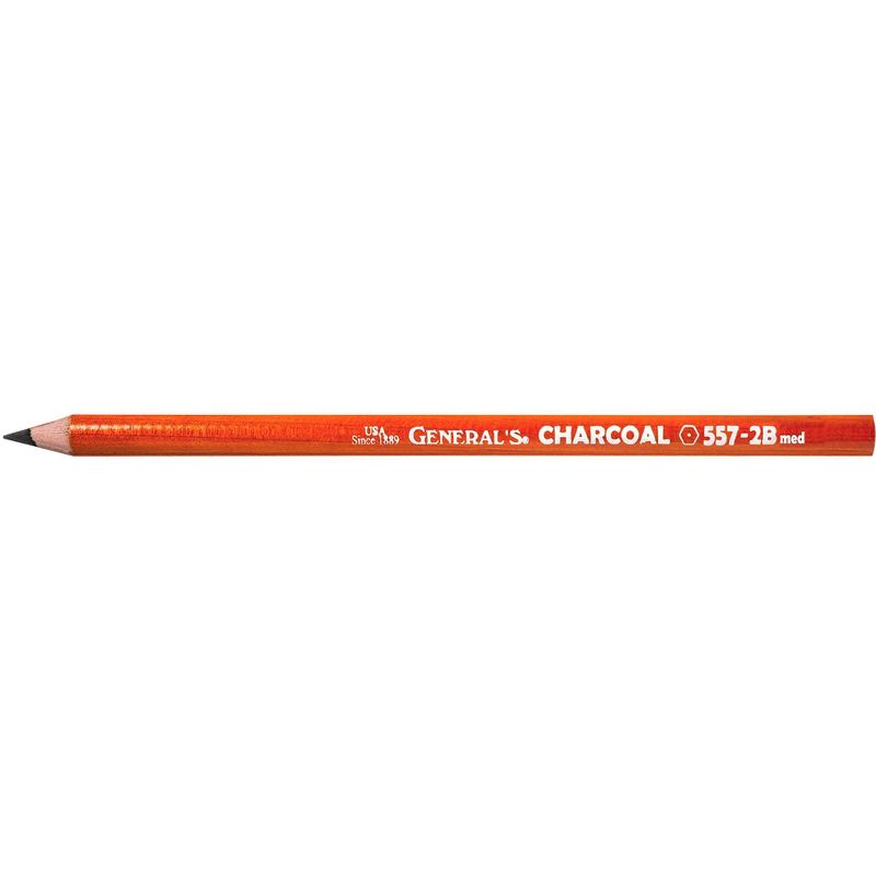 Generals Extra Smooth Top Quality Charcoal Pencils, 2B Tip, Black, Pack of 12, 2 of 4