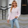 Women's Floral Print Crew Neck Long - Sleeve T - Shirt, Versatile Casual Top - 2 of 4