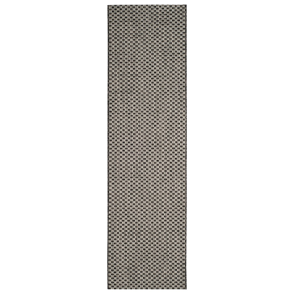 Tabatha 2'3in x 8' Indoor/Outdoor Runner Black/Light Gray - Safavieh