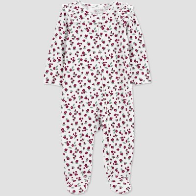 Carter's Just One You® Baby Girls' Floral Footed Pajama - Red 3M