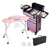 Byootique Folding Manicure Nail Table 4in1 Rolling Makeup Train Case - 3 of 4