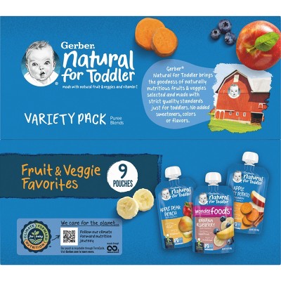 Gerber Toddler Fruit &#38; Veggie Value Pack Baby Food Pouches - 9ct/31.5oz