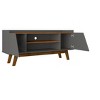 Sapphtopaz Modern TV Stand Media TV Console for TVs Up to 55" with Storage Cabinets & 2 Open Shelves TV Stand with Wood Leg for Living Room - 4 of 4