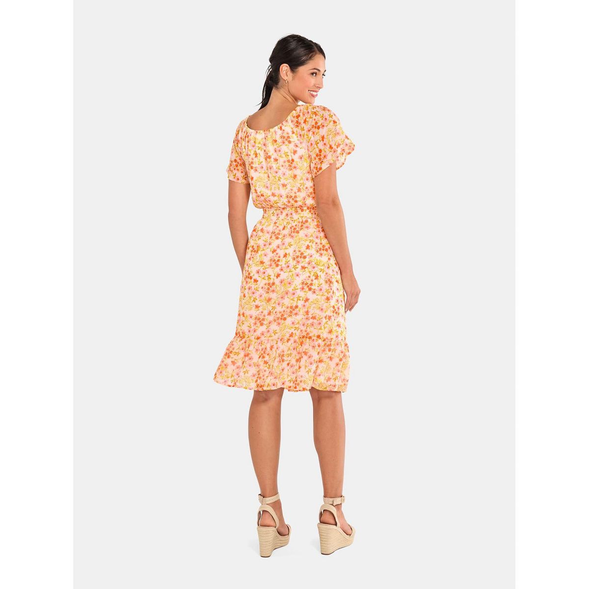 The Children's Place Womens Mommy And Me Short Sleeve Floral Print Georgette Woven Tiered Dress - thumbnail 4