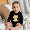 The Juniper Shop Watercolor Lion Long Sleeve Bodysuit - NB - Black - 3 of 4
