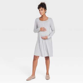 Isabel Maternity by Ingrid & Isabel Long Sleeve Sweater Maternity Dress  (as1, Alpha, x_s, Regular, Regular, Gray) at  Women's Clothing store