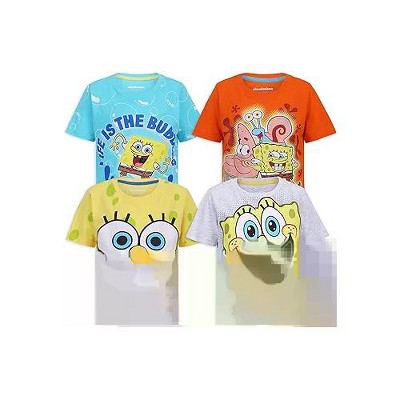 Nickelodeon Spongebob Squarepants Boys 4 Pack T-Shirt for Big Kids