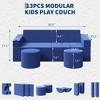 13pcs Kids Play Couch, Modular Kids Play Sofa, Children Convertible Foam Sofa, Convertible Foam And Floor Cushion For Playroom Bedroom Living Rooms - 2 of 4