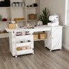 Mshliw Foldable Sewing Machine Table with Locking Casters and Multi Storage Craft Station with Shelves Bins and Cabinet for Home Craft Room - 4 of 4