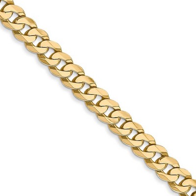 Black Bow Jewelry 4.75mm, 14k Yellow Gold, Solid Beveled Curb Chain Necklace