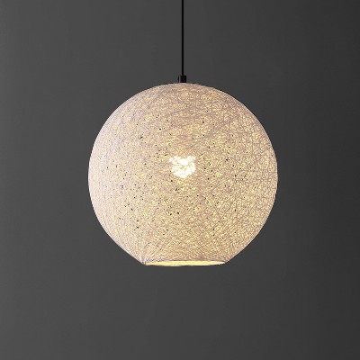 Lacey 16" White Bohemian Globe LED Pendant Light
